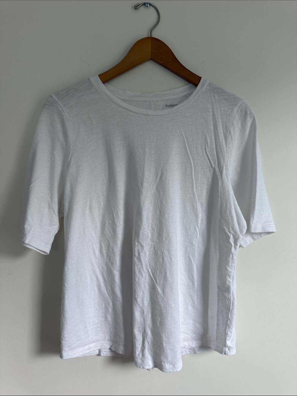 Eileen Fisher White Short-Sleeve Crewneck Tee